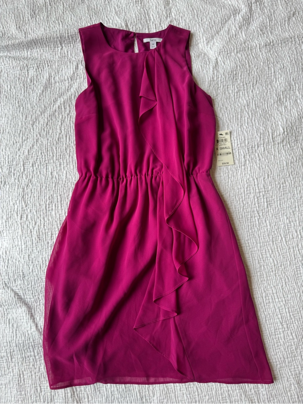 Bar III Sleeveless Ruffle Front Dress in Fuchsia